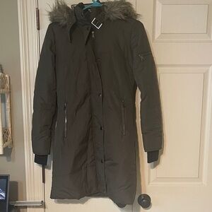 Maralyn & Me Olive Fur-Trimmed Puffer Coat XS